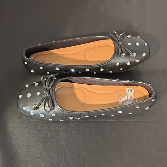 BRAND NEW TOP MODA BOWNOT RHINESTONE EMBELLISHMENTS BALLET FLATS - Picture 6 of 15